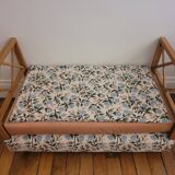 Vintage Bohemian wooden children's sofa bed bench