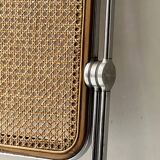 Plia folding chair in chrome and cane by Giancarlo Piretti, Italy 1970