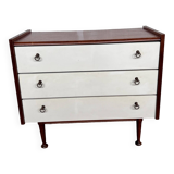 Teak chest of drawers and white Formica drawers - 1970s