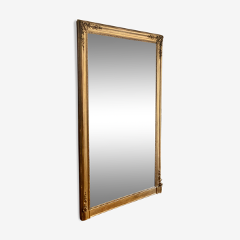 Miroir ancien doré feuille d’or empire cheminée 121x191cm