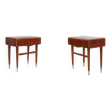 Tables de lit/tables de nuit en teck de design italien du milieu du siècle, ensemble de 2