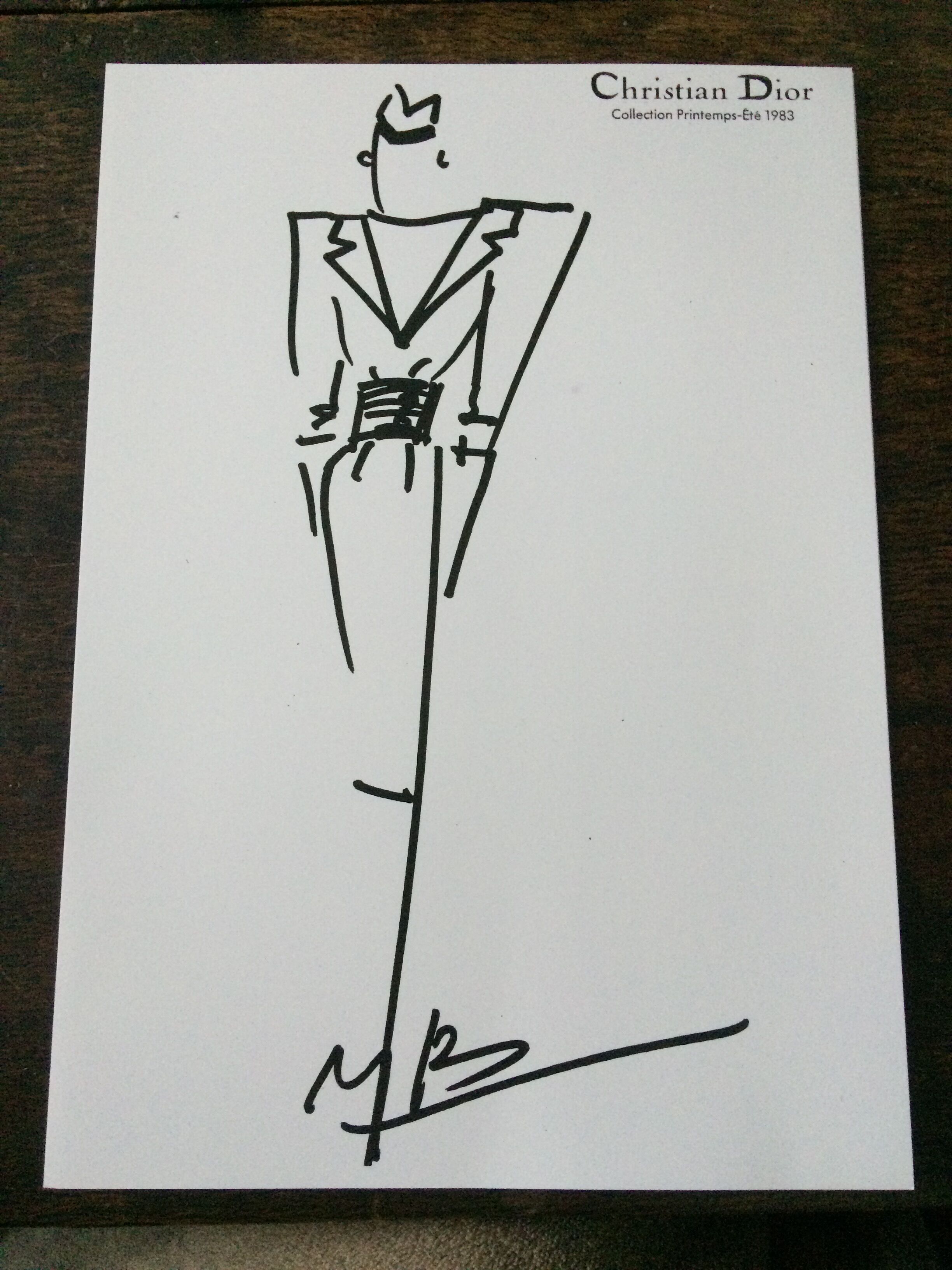 Illustration of Christian Dior press fashion from the 80s