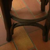 Two vintage folded wooden bar stools