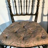 Pair of black laqué wooden chairs napoleon III era