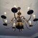 Antique brass 8-light chandelier in Dutch Baroque style