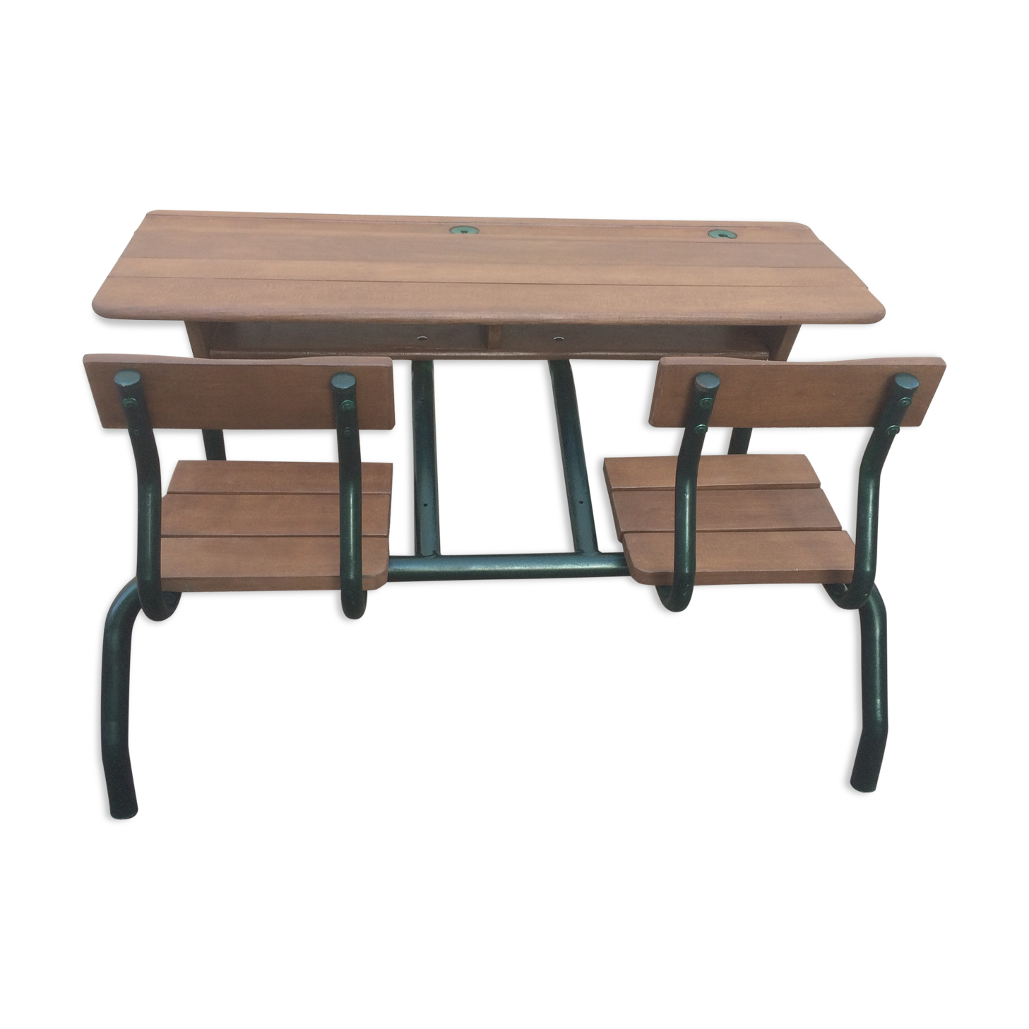 Old double student desk