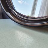 Mirror brown round plexiglass 70s 35cm