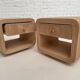 Pair of rattan bedside tables
