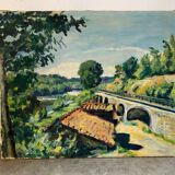 Village landscape signed Faucher