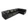 Vintage black leather modular sofa, 1970s