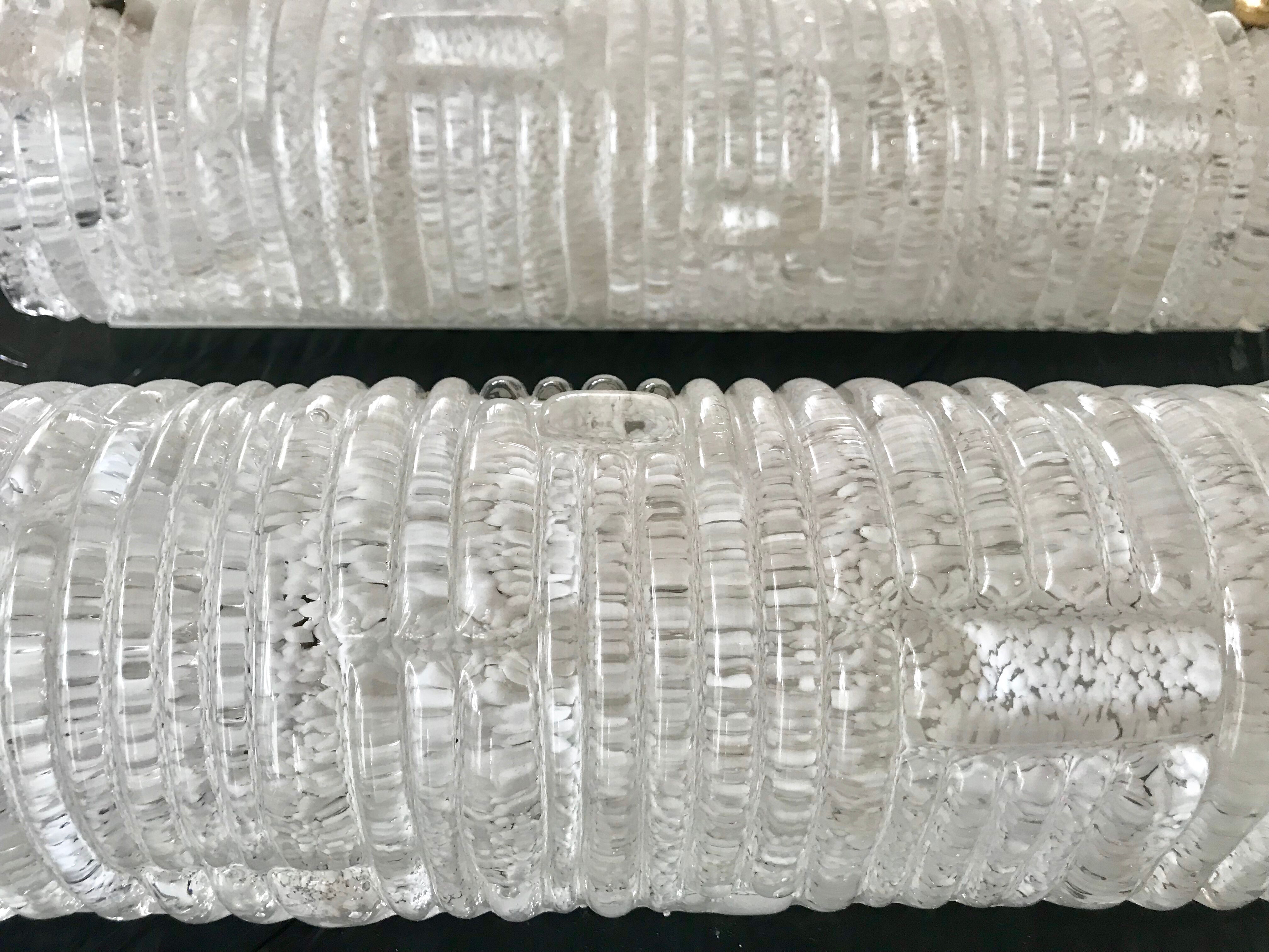 Set of three Barovier murano glass wall sconces