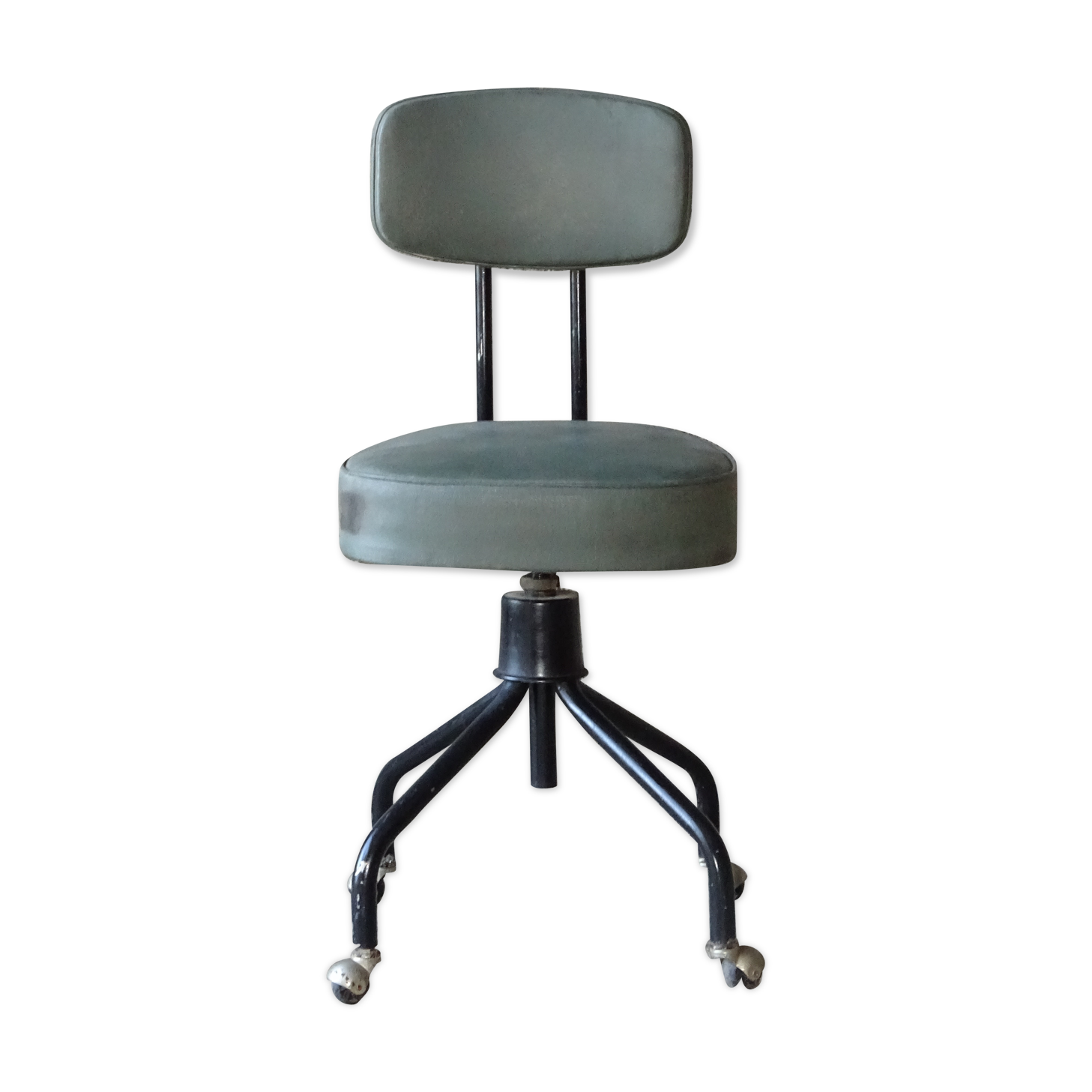 Desk chair  skai gray-green 1960