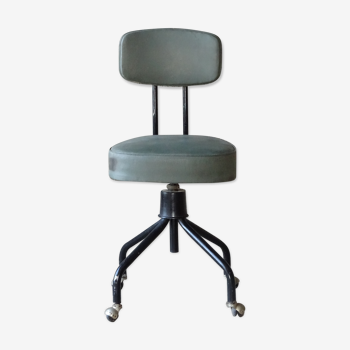Desk chair  skai gray-green 1960