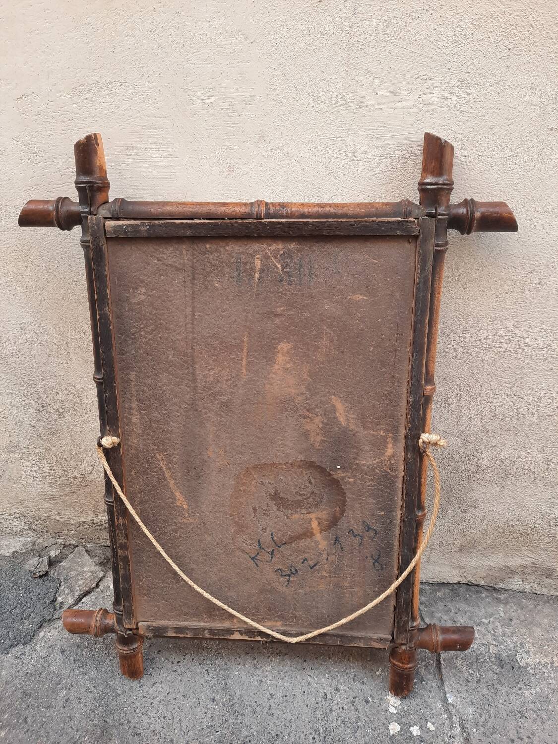 Wooden barber mirror