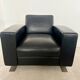 Lot 2 roche bobois designer leather armchairs 80s vintage custom aviator shape