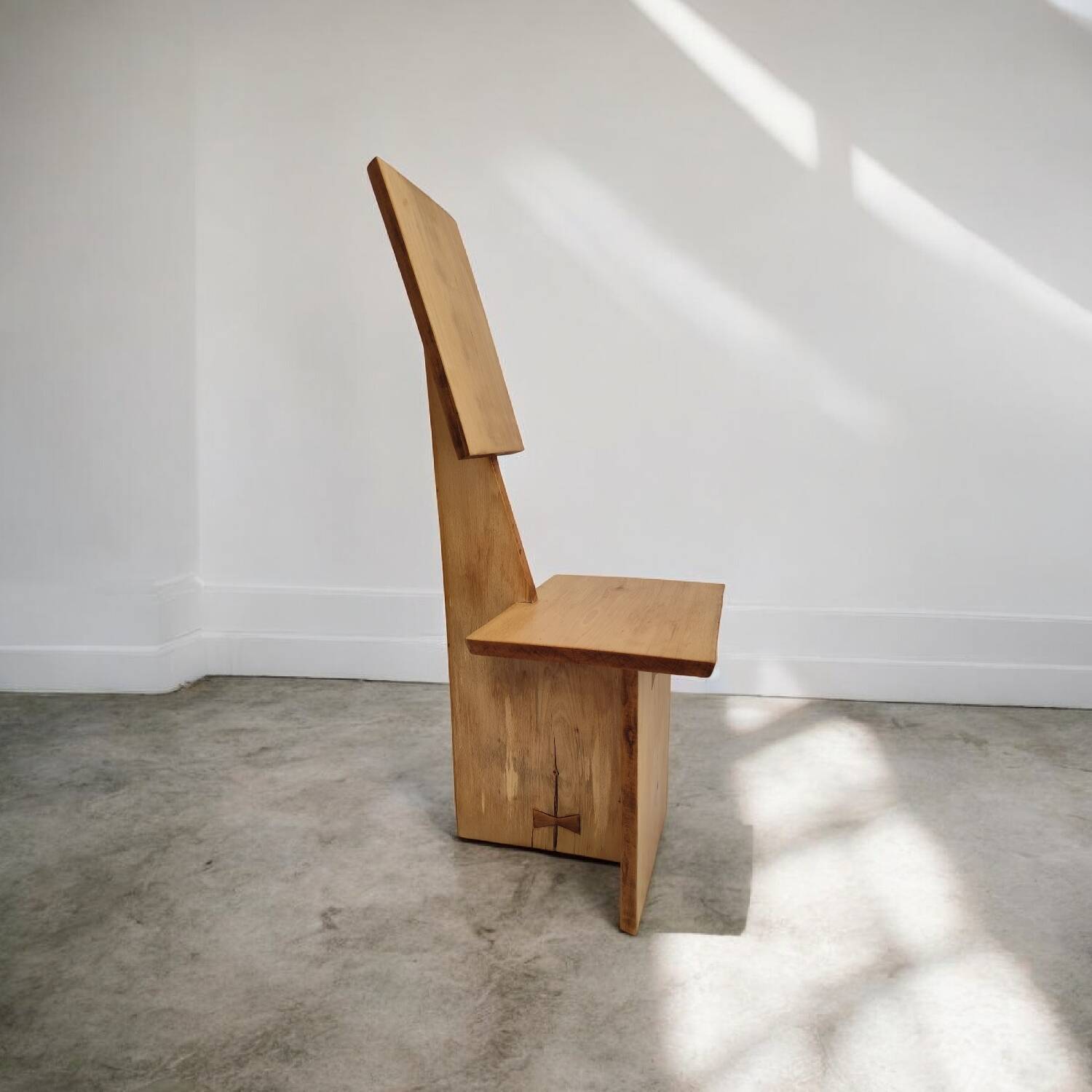 Chair sculpture in solid ash
