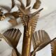 Pair of vintage golden palm leaf sconces