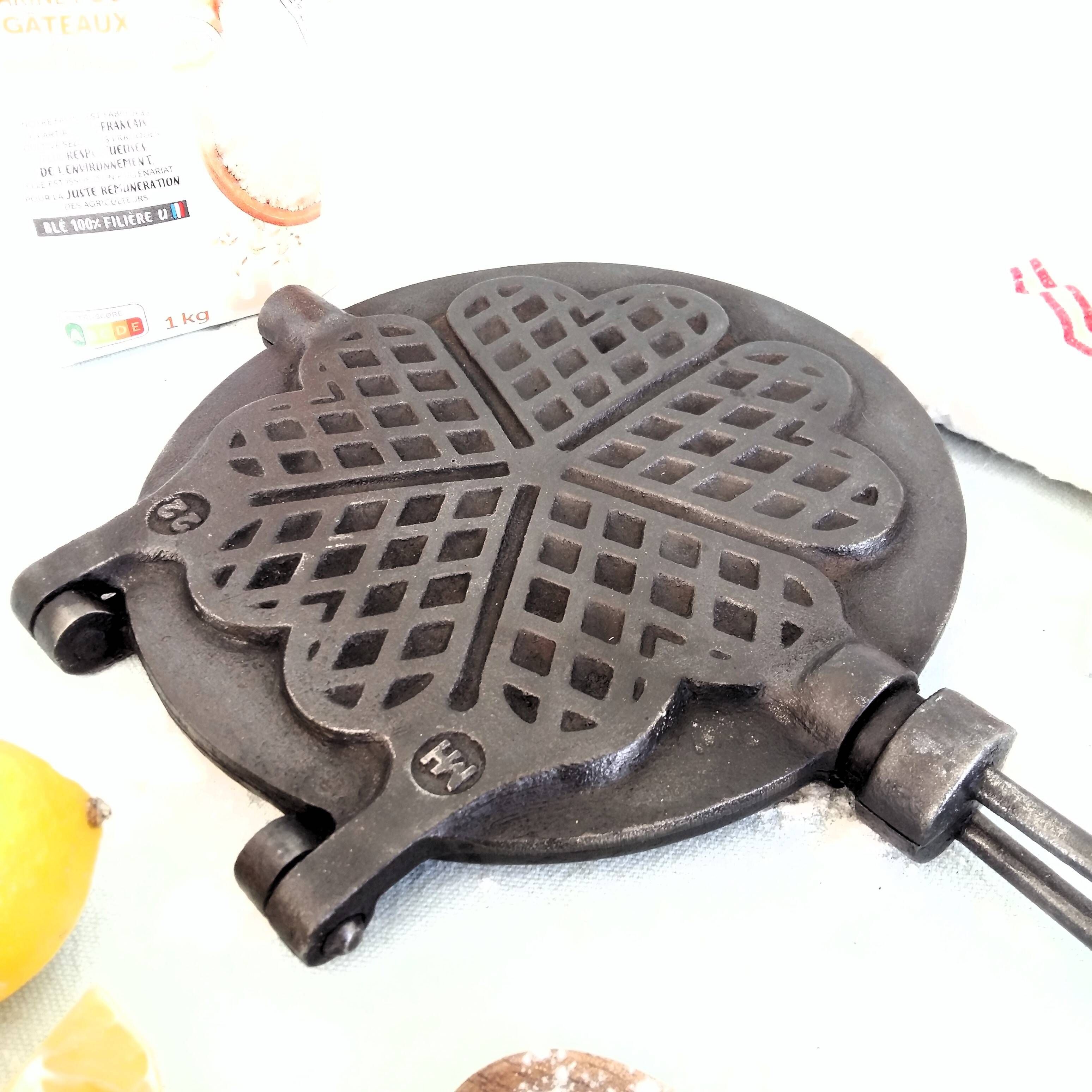 Antique Waffle Maker. French Cast Iron Waffle Pan.
