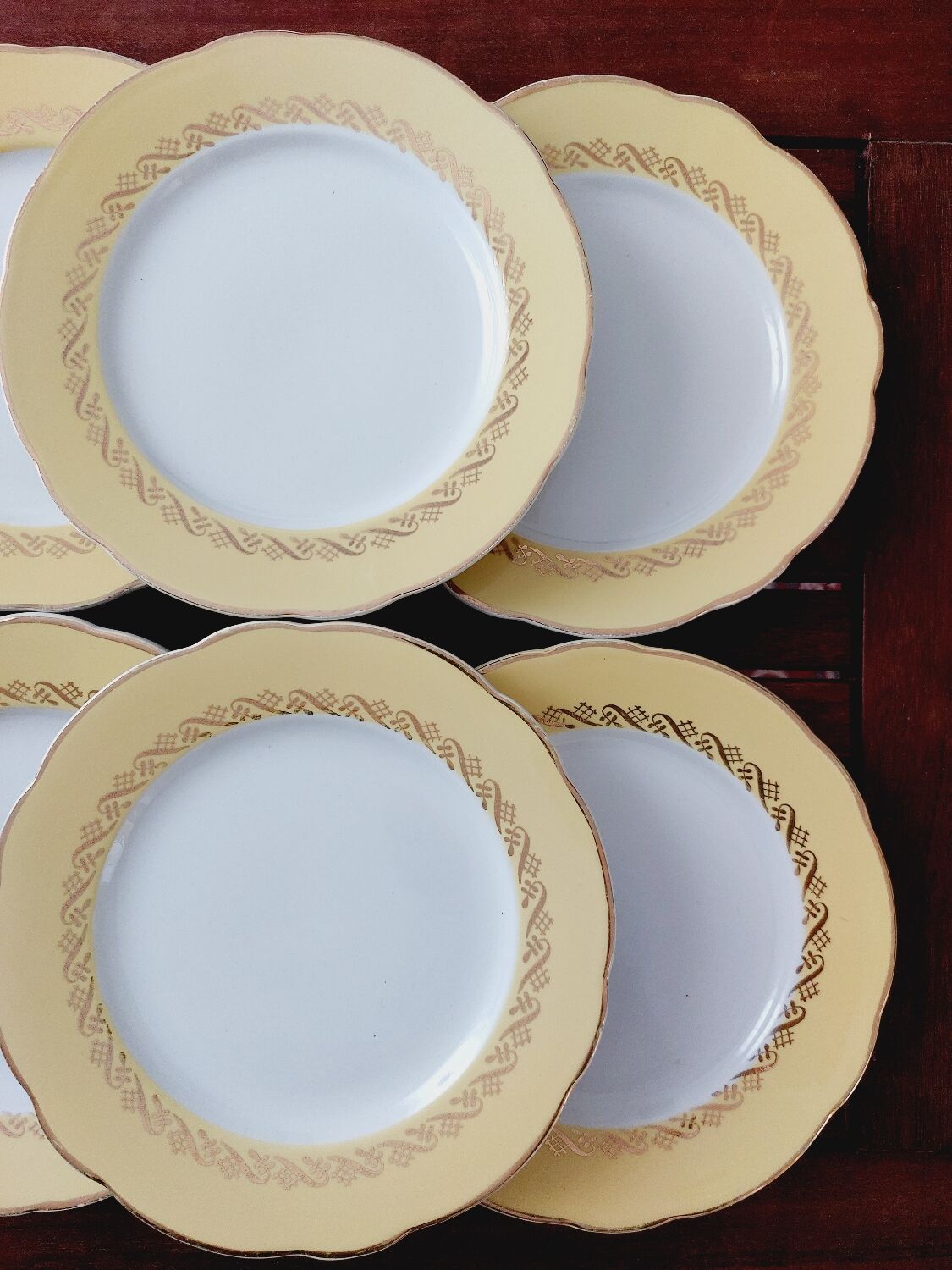 6 antique dessert plates