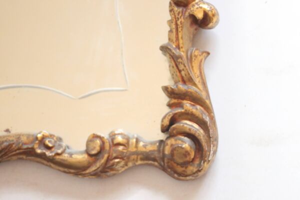 Miroir ancien doré, néo-rococo, XIXe siècle