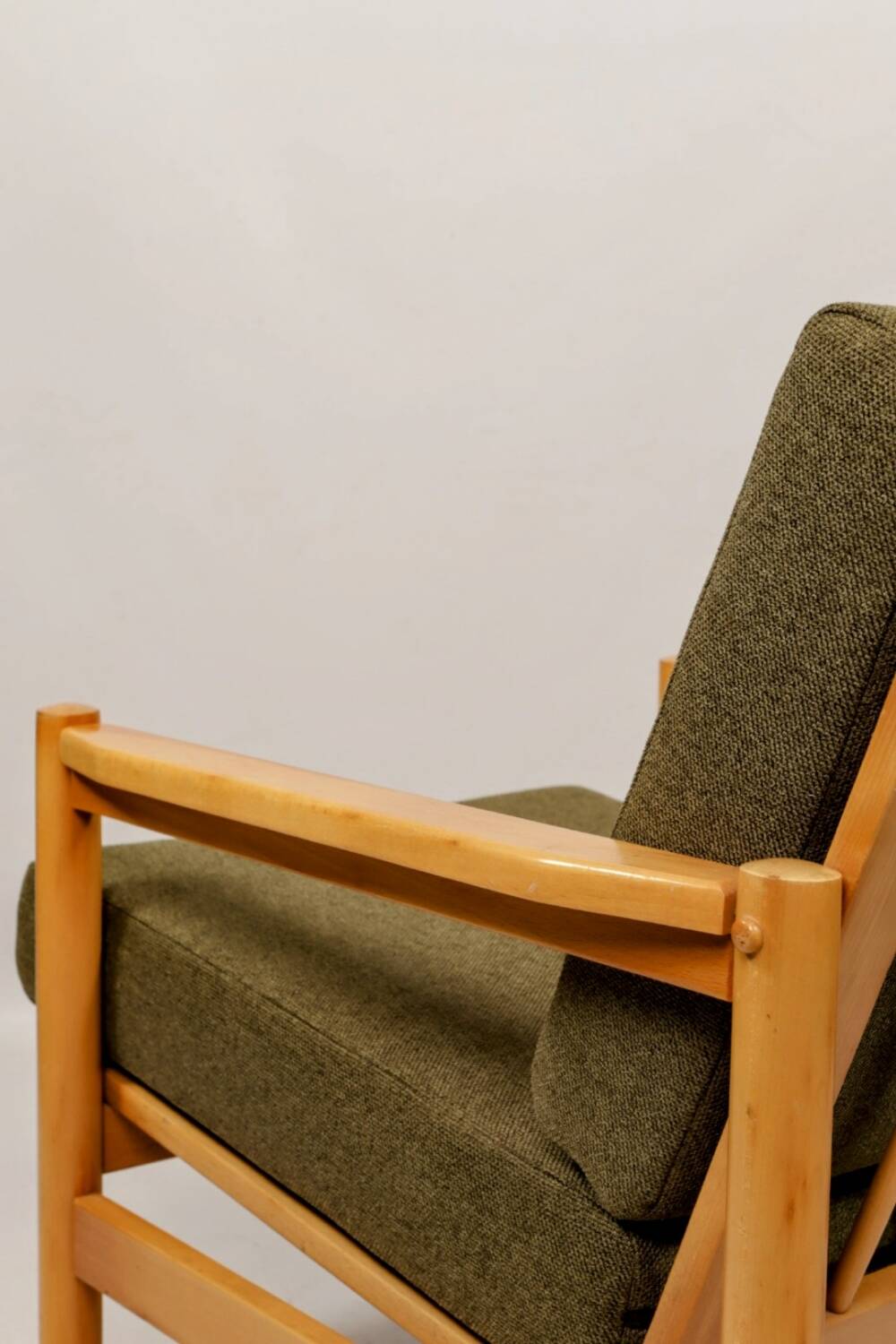 Scandinavian armchair green olive mid century modern design 1960