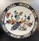 Large dish with peacock and flower decoration, 20th century.