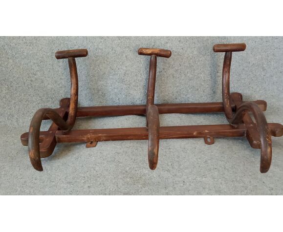 Curved wooden coat rack circa 1900