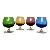 4 verres couleurs vintage