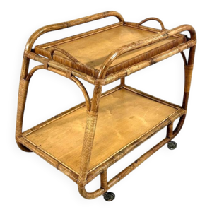 Chariot en rotin avec - service