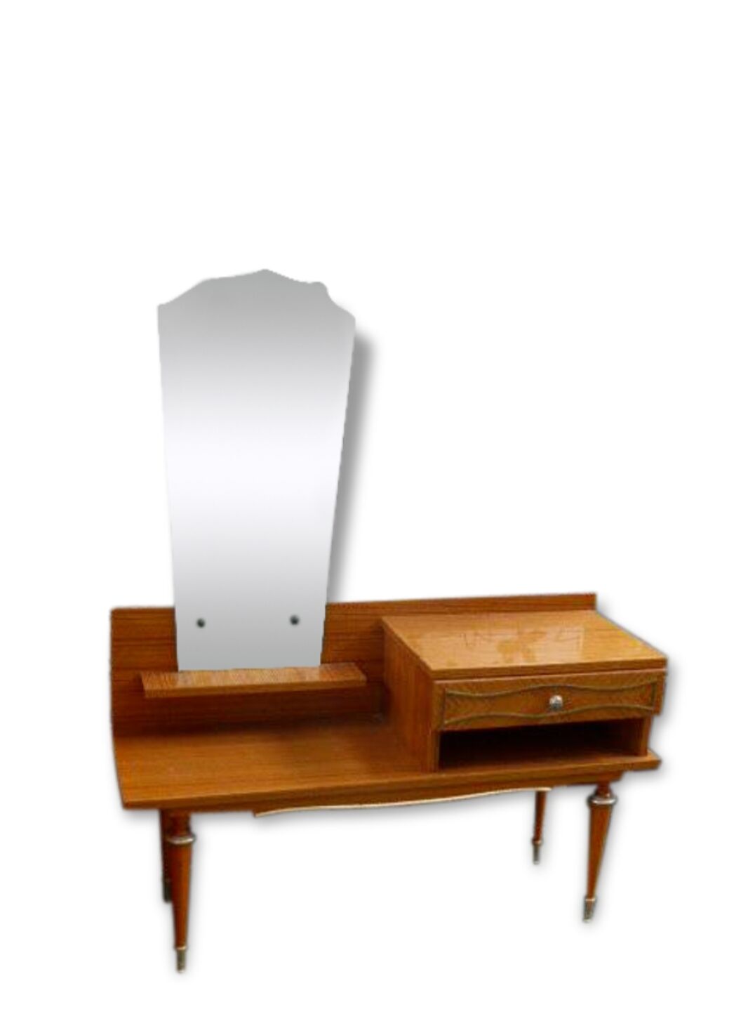 Vintage varnished wood dressing table 1950-1960