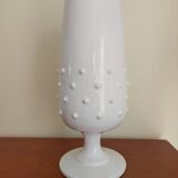 Vase signed Pol Chambost in white enameled ceramic