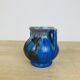 Pierrefonds stoneware art deco vase, tin floral decoration