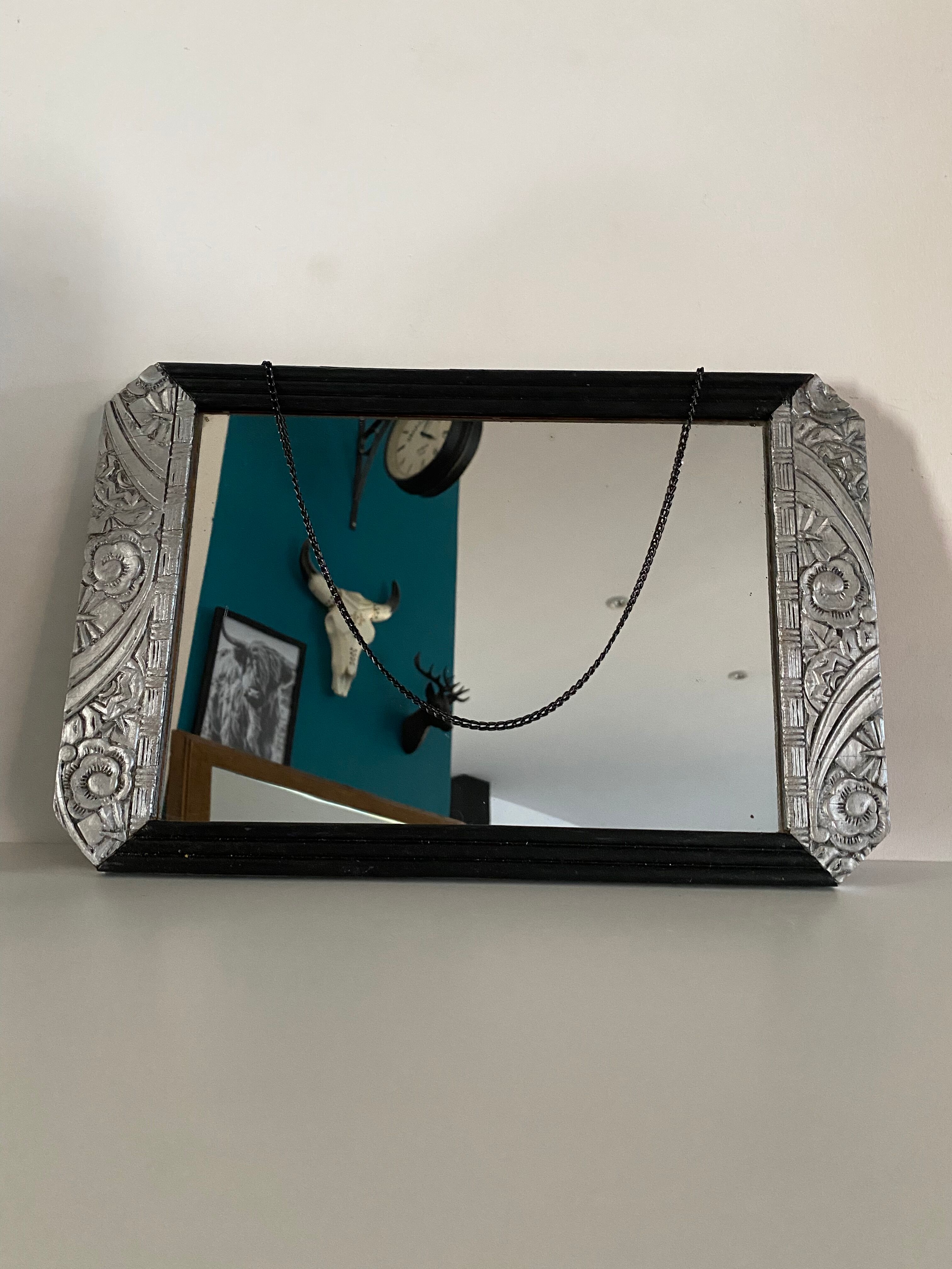 Renovated antique art deco mirror