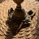 Antique bronze candelabrum with 5 arms - dolphin head feet
