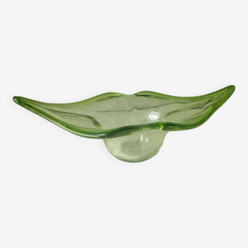 Murano green gradient crystal fruit bowl
