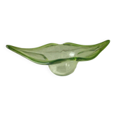 Murano green gradient crystal fruit bowl