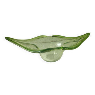 Murano green gradient crystal fruit bowl