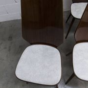 Set of 6 Baumann model 840 G2S chairs in varnished mahogany finish, 1963