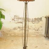 Wrought Iron and Wood Side Table - Art Deco Side Table - Column Furniture