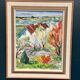 Original Swedish Oil On Panel – “Landskap Med Hus” By Birgitta Högsell – Signed – Vintage & Framed