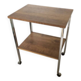 Desserte vintage en bois et chrome