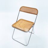 Castelli Plia wicker folding chairs Giancarlo Piretti, set of 8