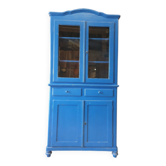 Old sideboard, blue wooden dresser 1960