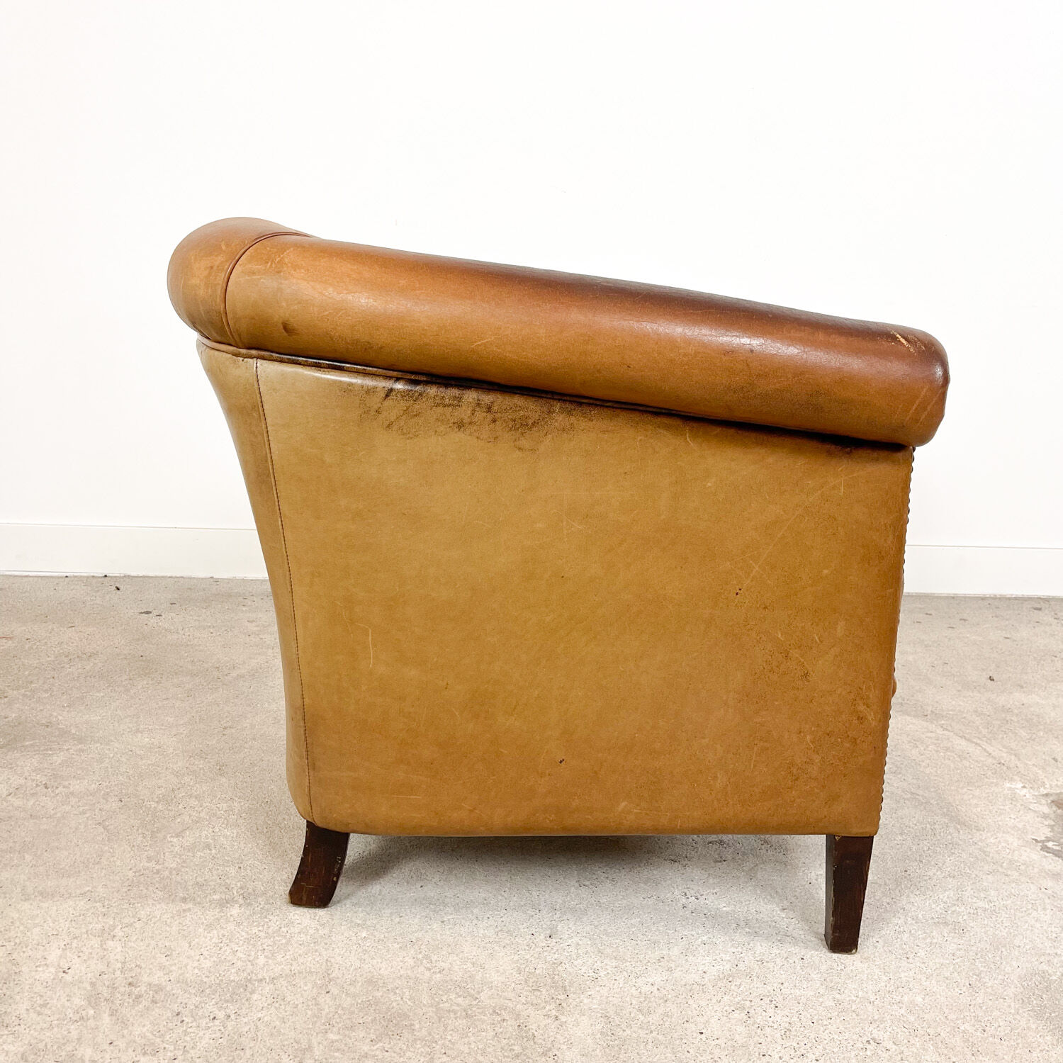 Vintage sheep leather club chair