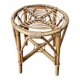 Vintage rattan stool in bohemian retro style - 1950s/1960s -