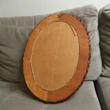 Mirror rattan oval 50x 37cù