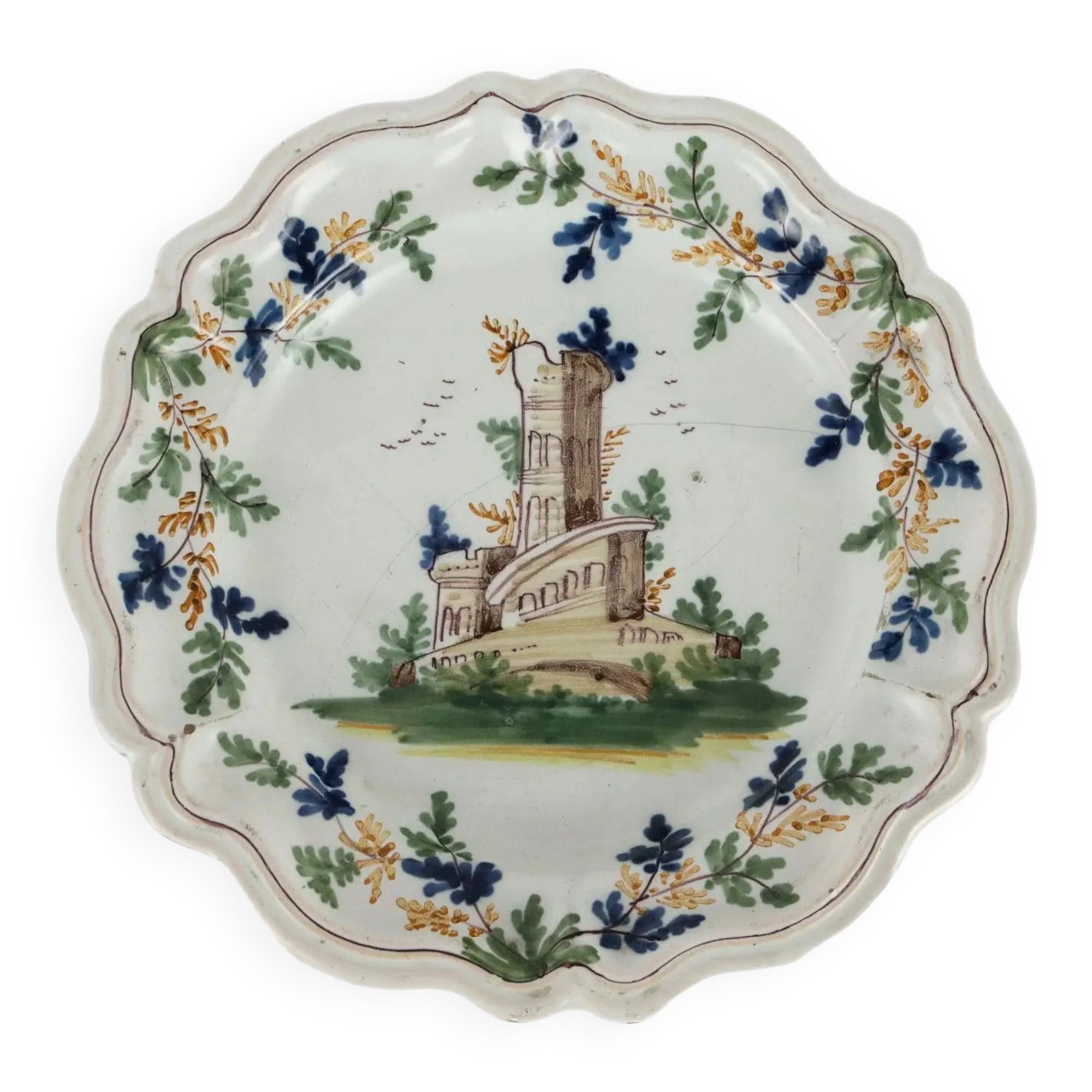Antique majolica plate, Pavia, Italy, 18th century