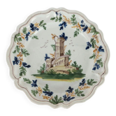 Assiette ancienne en majolique, Pavie, Italie, XVIII Century