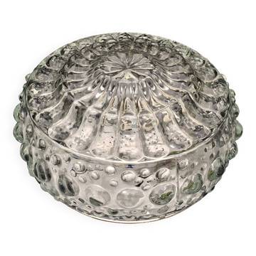 Plafonnier rond ou applique verre moulé