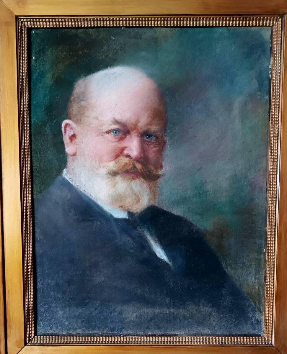 Pastel painting of a 19th century man's portrait